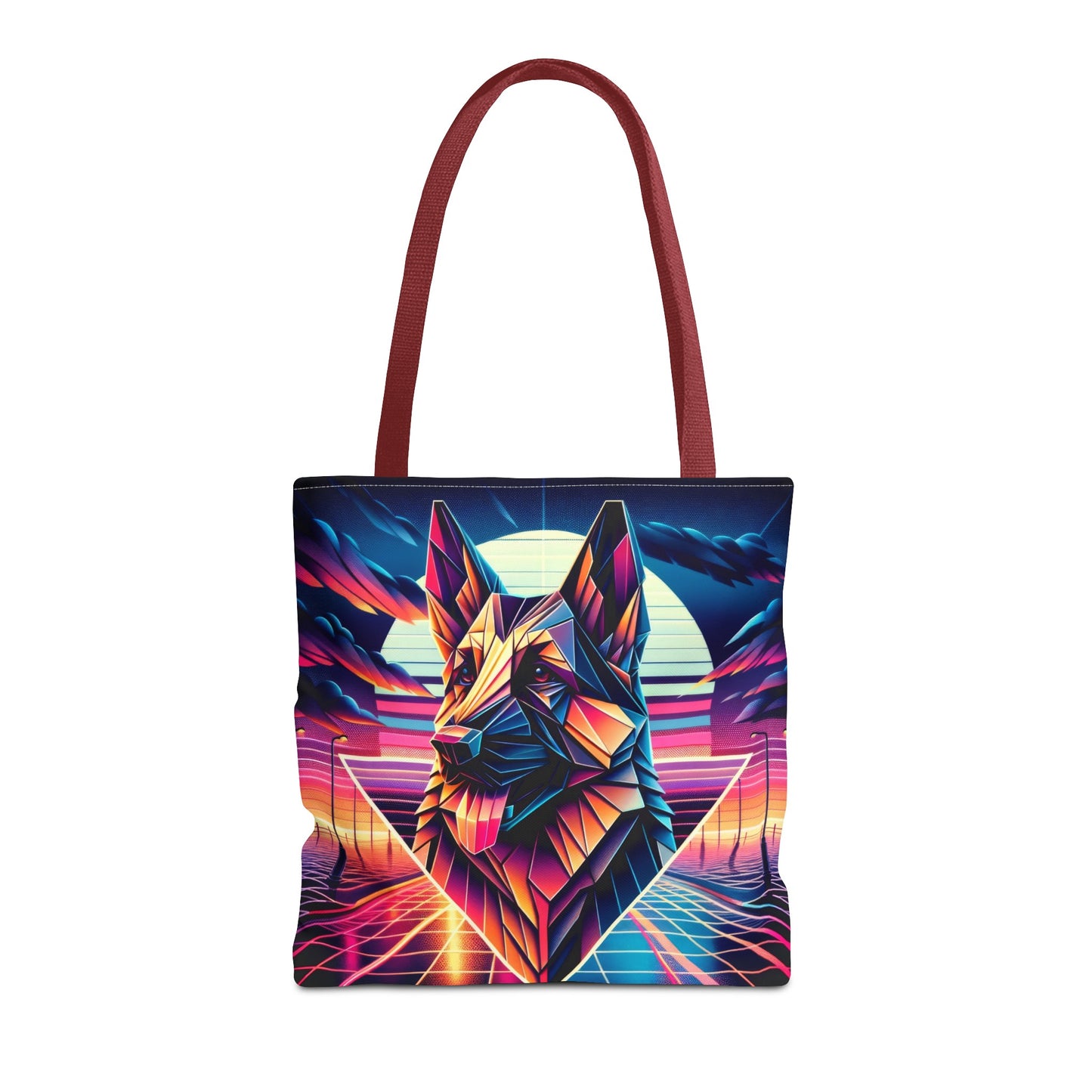 Origami and polyart German Shepherd Tote Bag