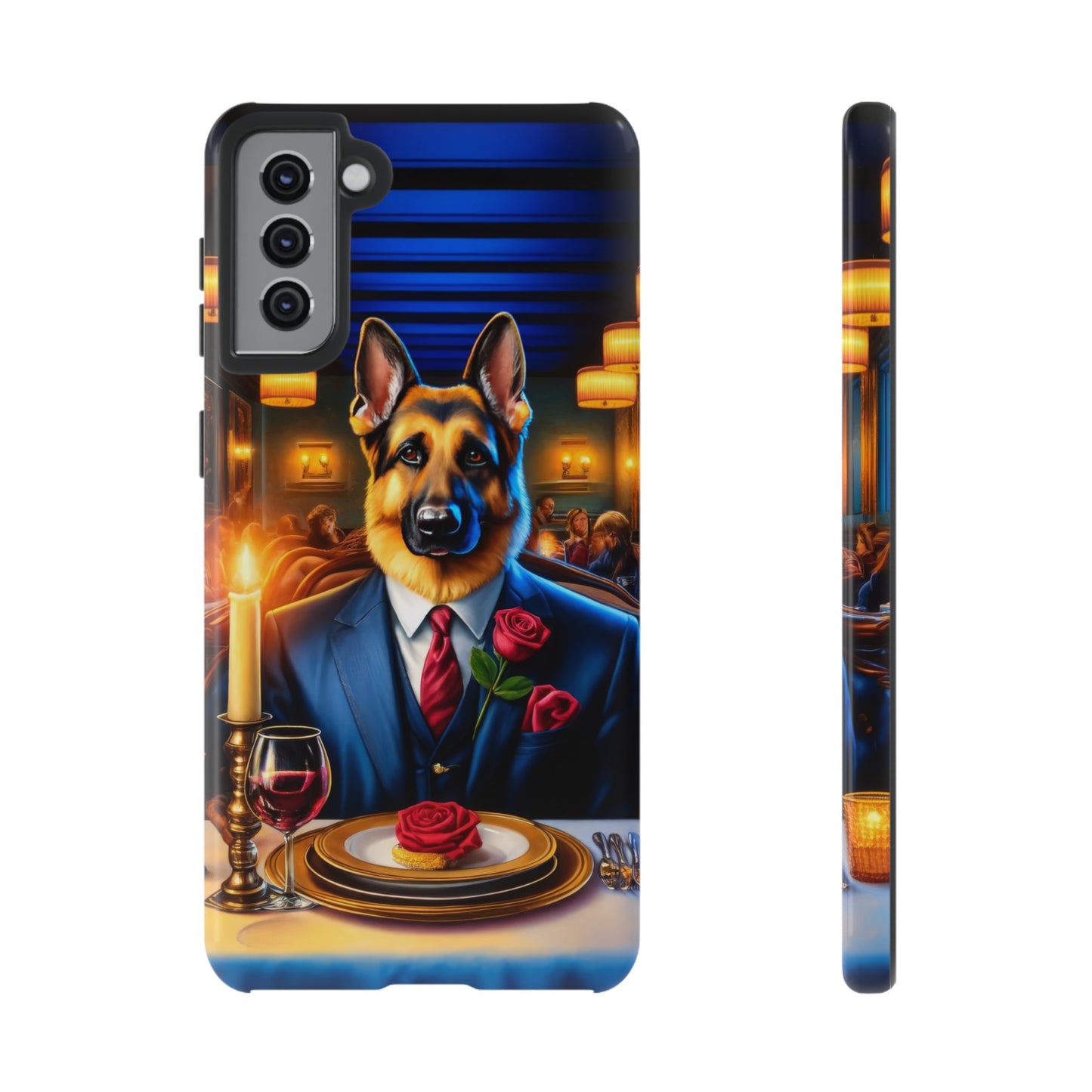 German Shepherd Going on a Date at a Restaurant Phone Case