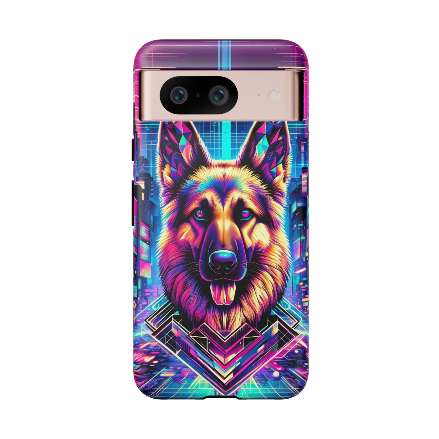 Glitch art German Shepherd Phone Case