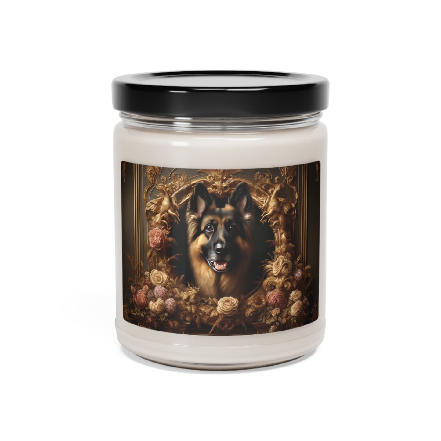 Baroque-inspired German Shepherd Scented Soy Candle, 9oz