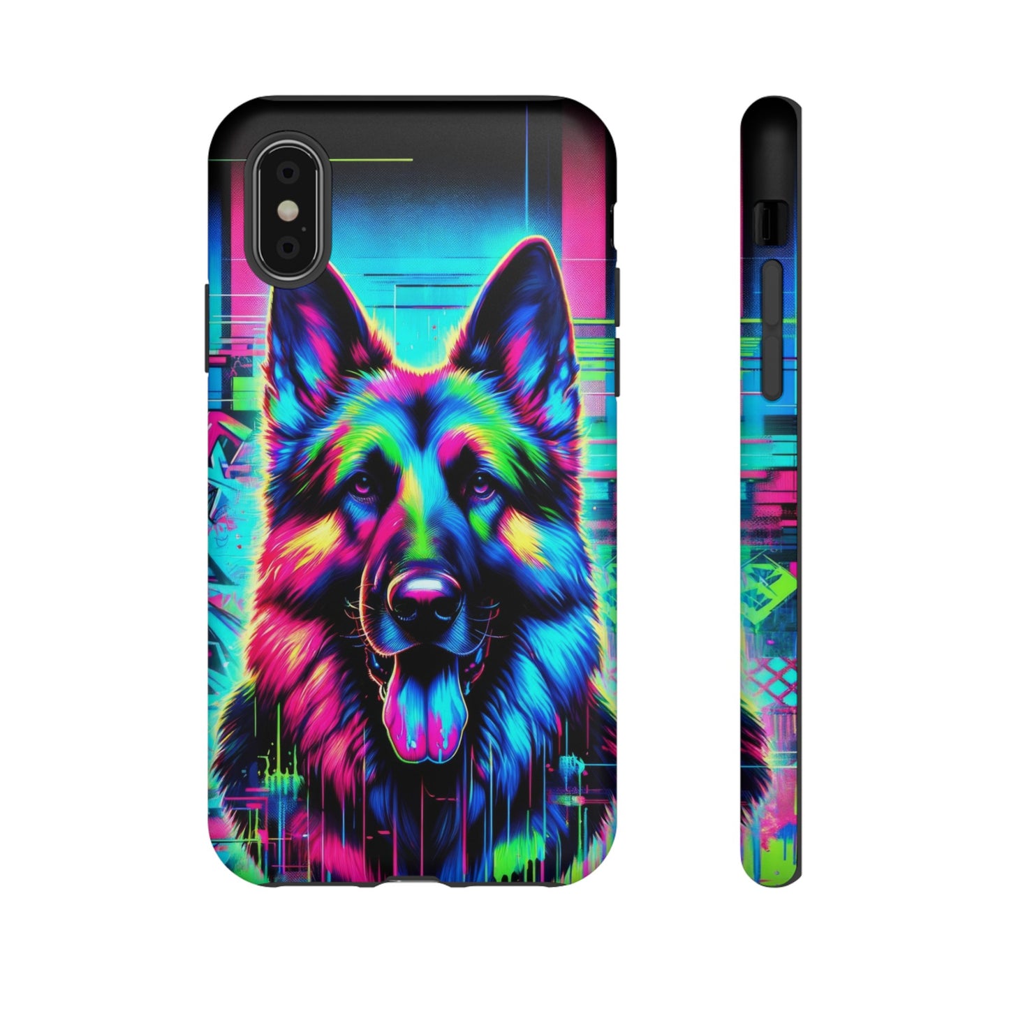 Neon graffiti German Shepherd Phone Case