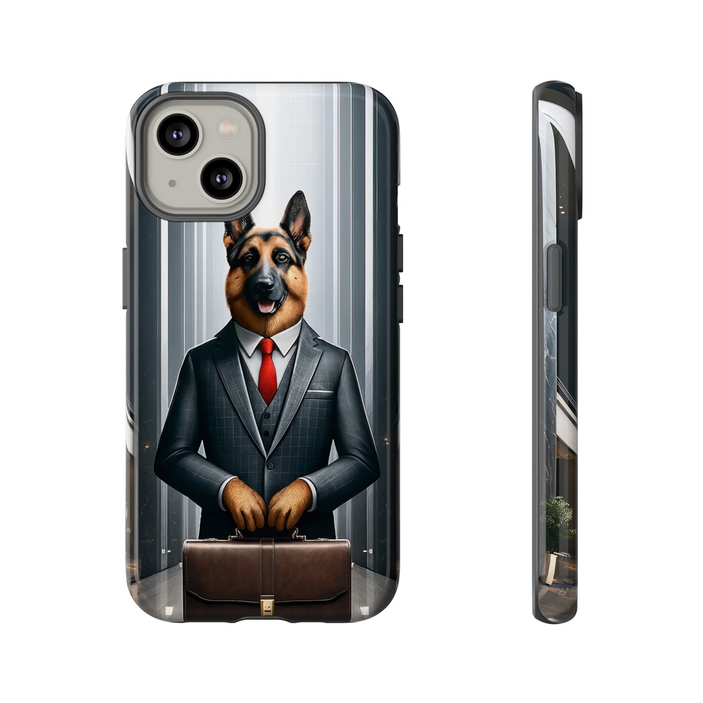 German Shepherd Wearing a Business Suit Phone Case