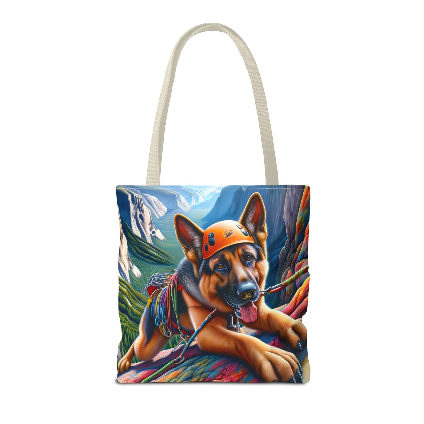 German Shepherd Rock Climbing Tote Bag