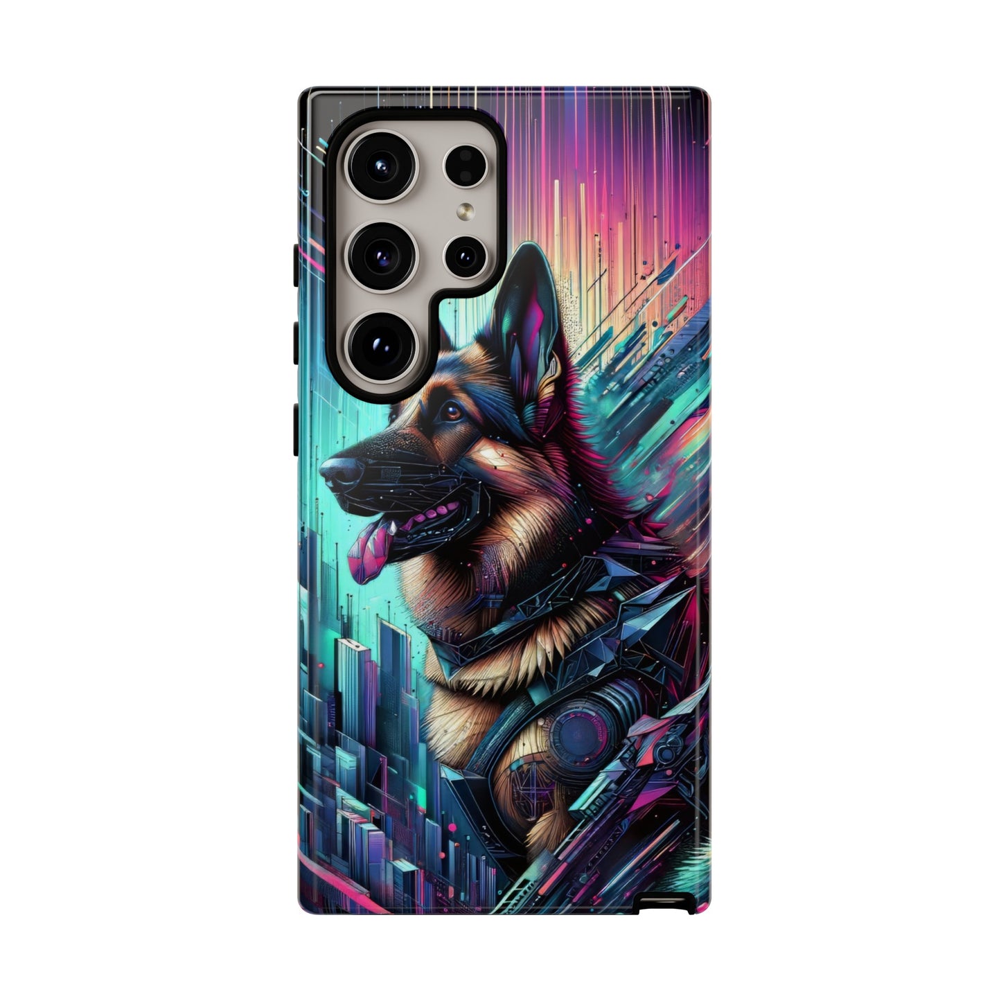 Futurism and gothic German Shepherd Phone Case