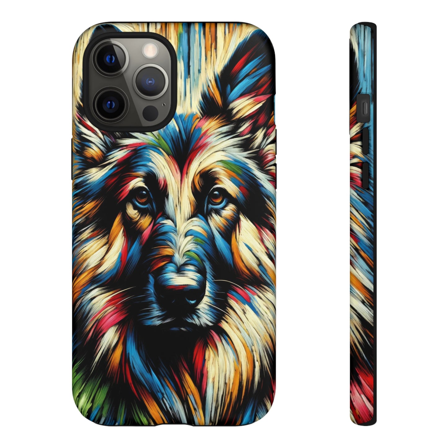 Fauvism scratchboard technique German Shepherd Phone Case