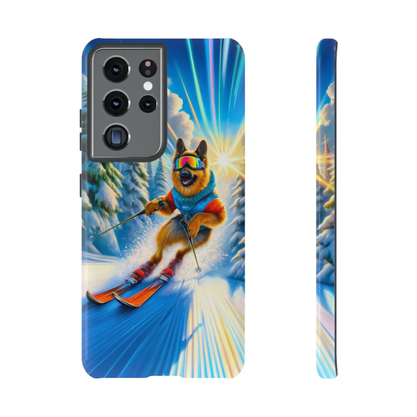 German Shepherd Skiing Phone Case