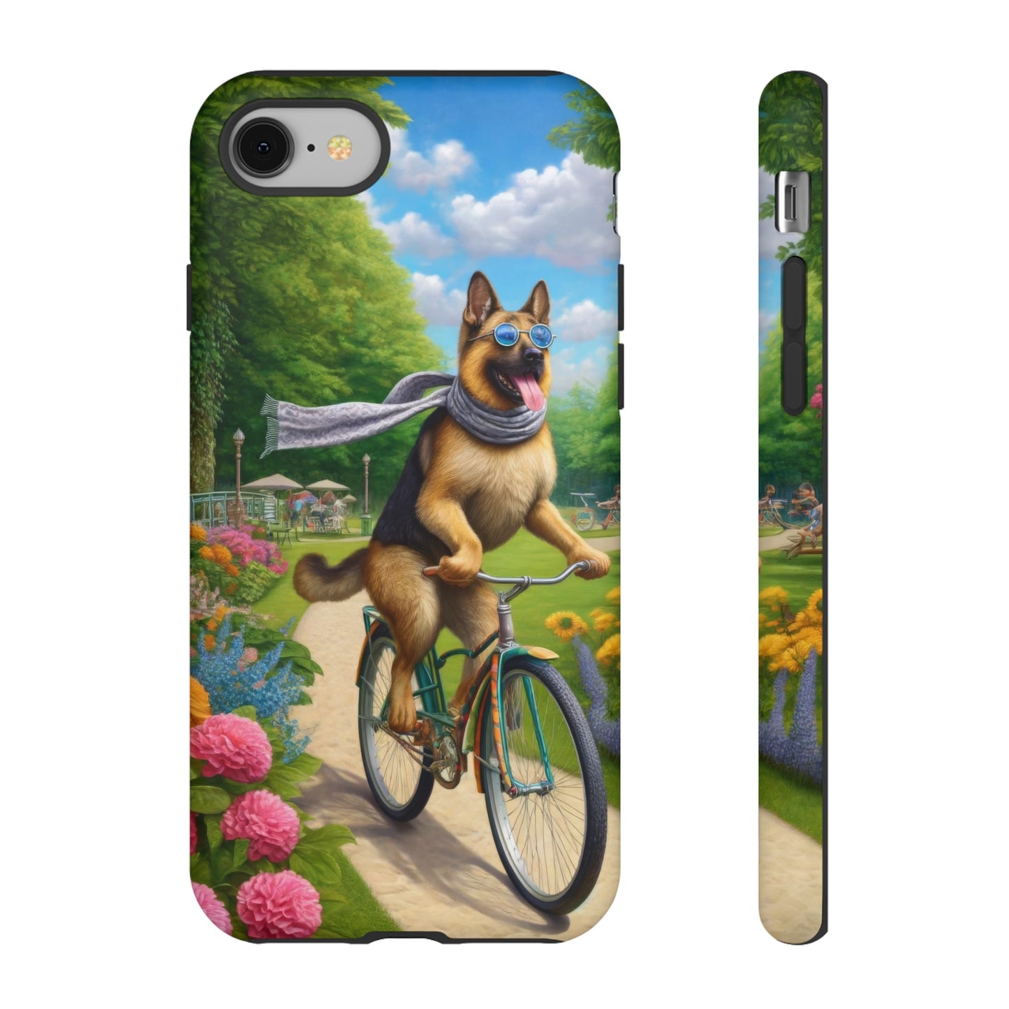 German Shepherd Riding a Bicycle Phone Case