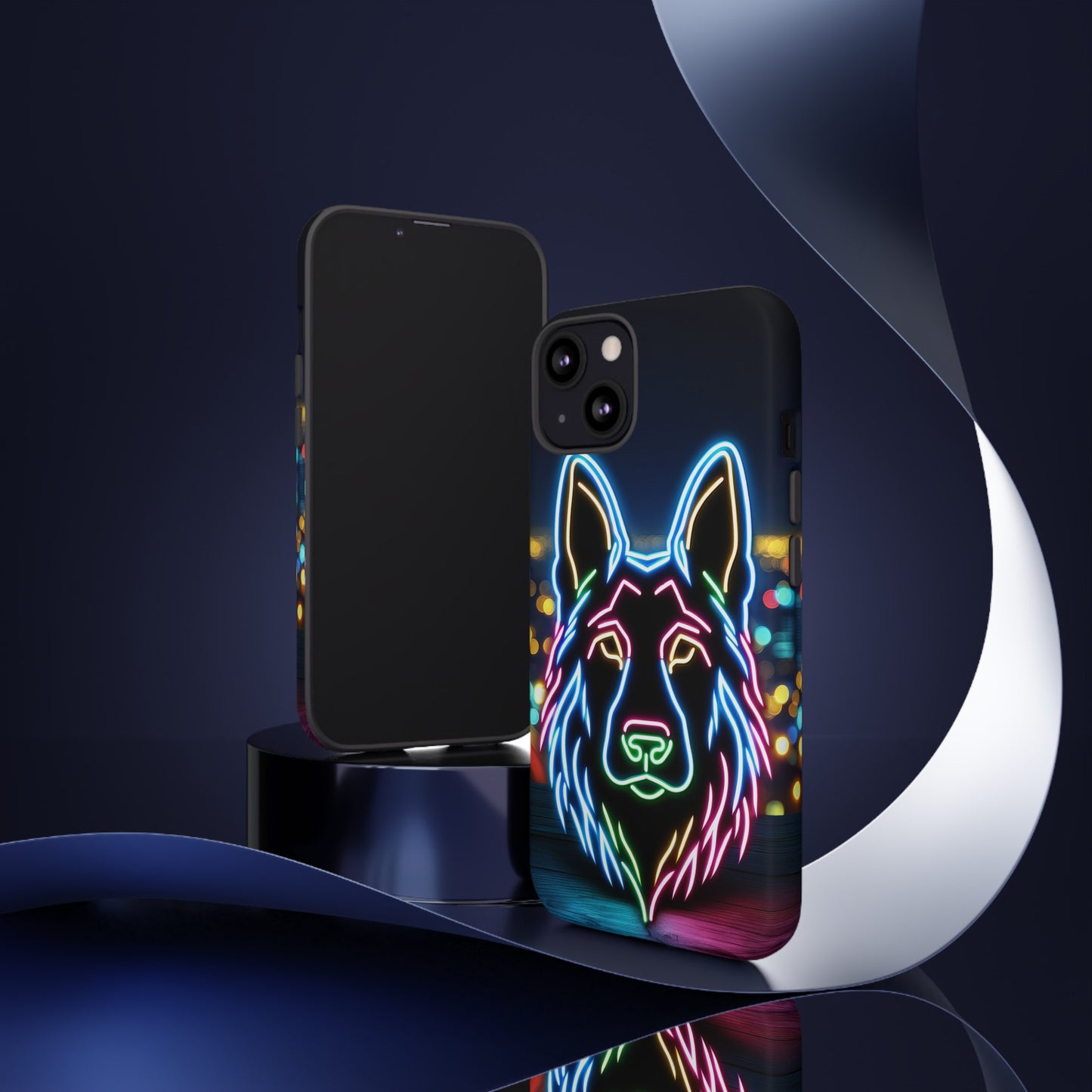 German Shepherd Neon Light Phone Case