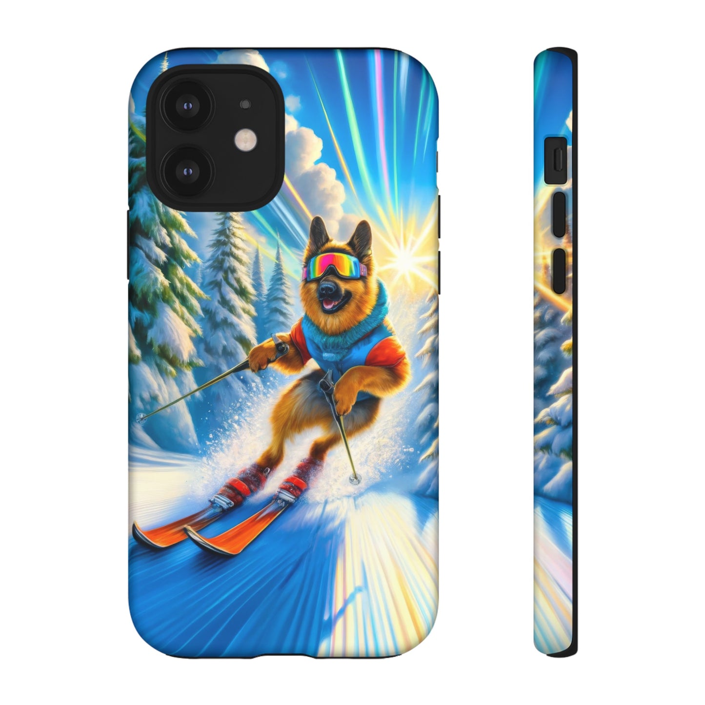 German Shepherd Skiing Phone Case