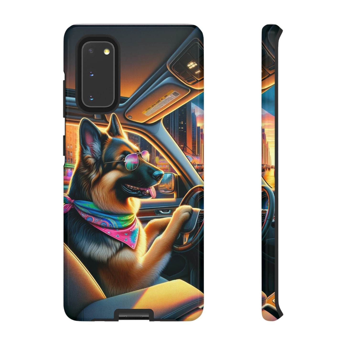 German Shepherd Driving a Car Phone Case