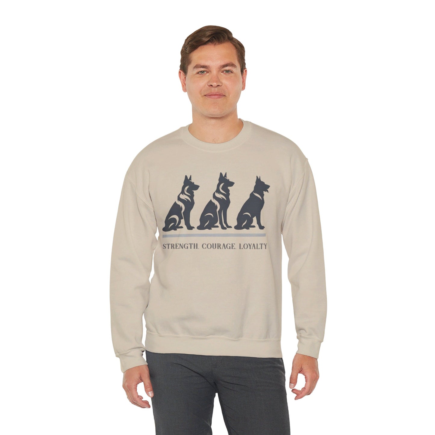 Strength, Courage, Loyalty Sweatshirt (10 colors) (German Shepherd)