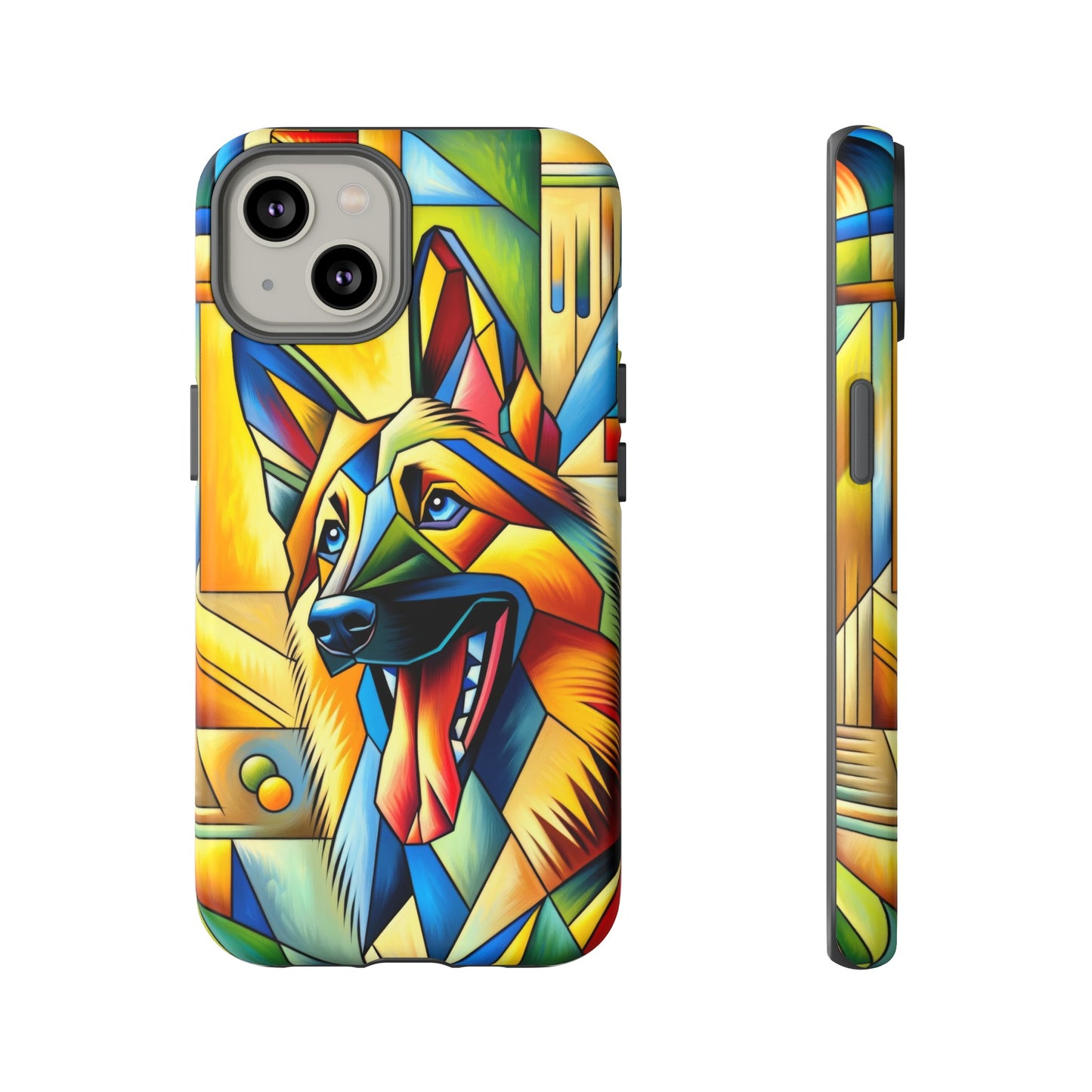 German Shepherd in Cubism Tough Phone Case