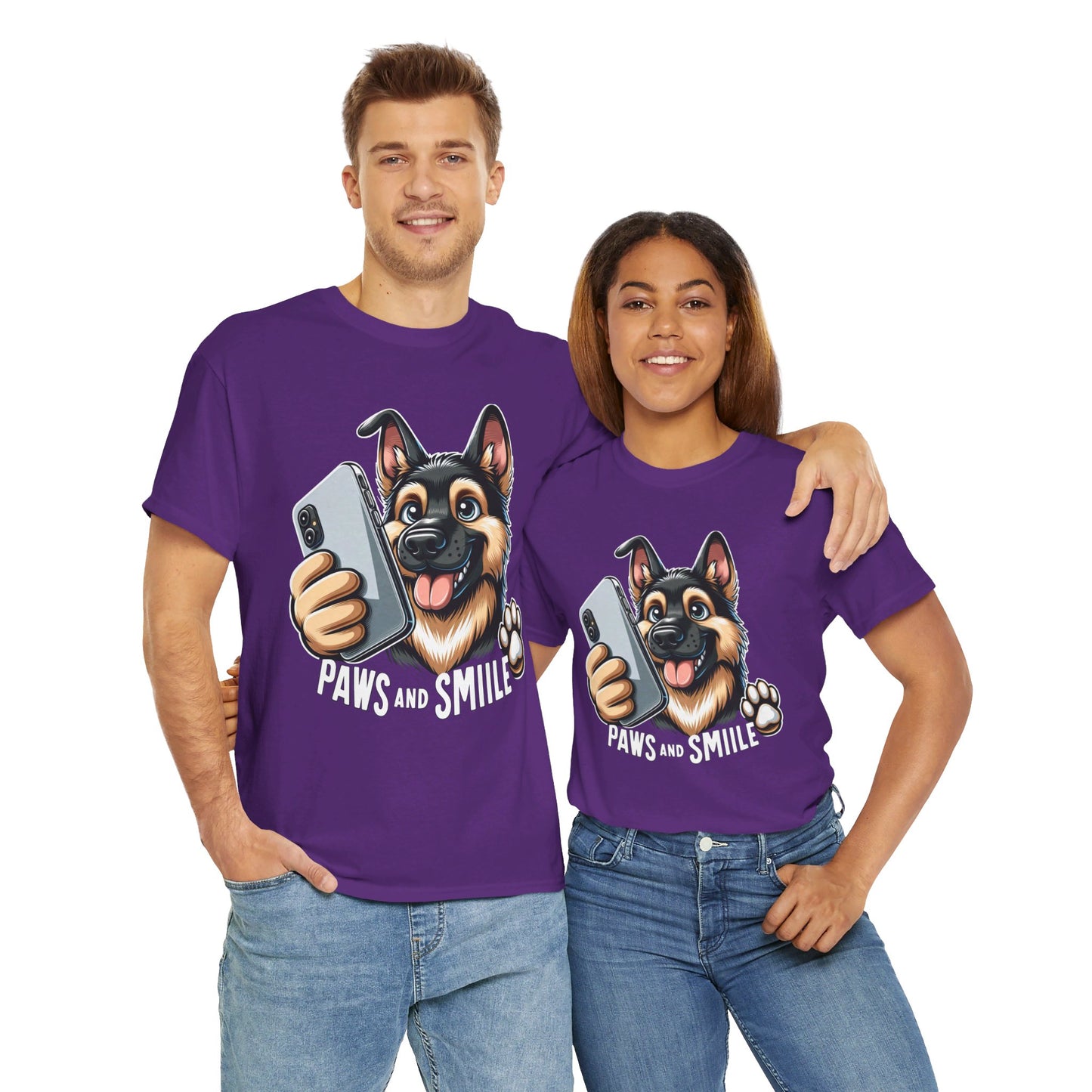 Paws and Smile T-Shirt (13 colors) (German Shepherd)