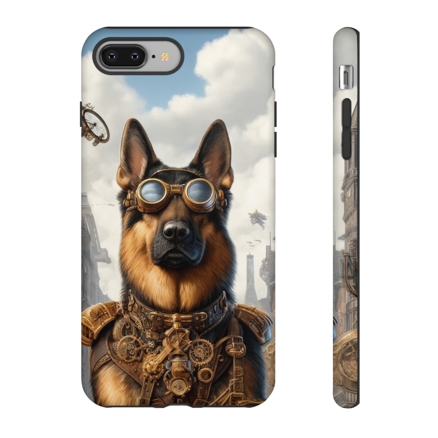 Realism and steampunk German Shepherd Phone Case