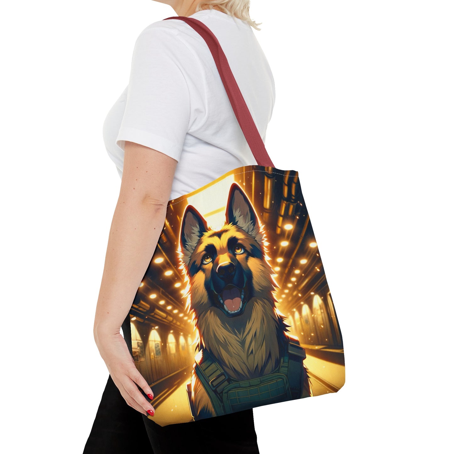 Anime German Shepherd Tote Bag