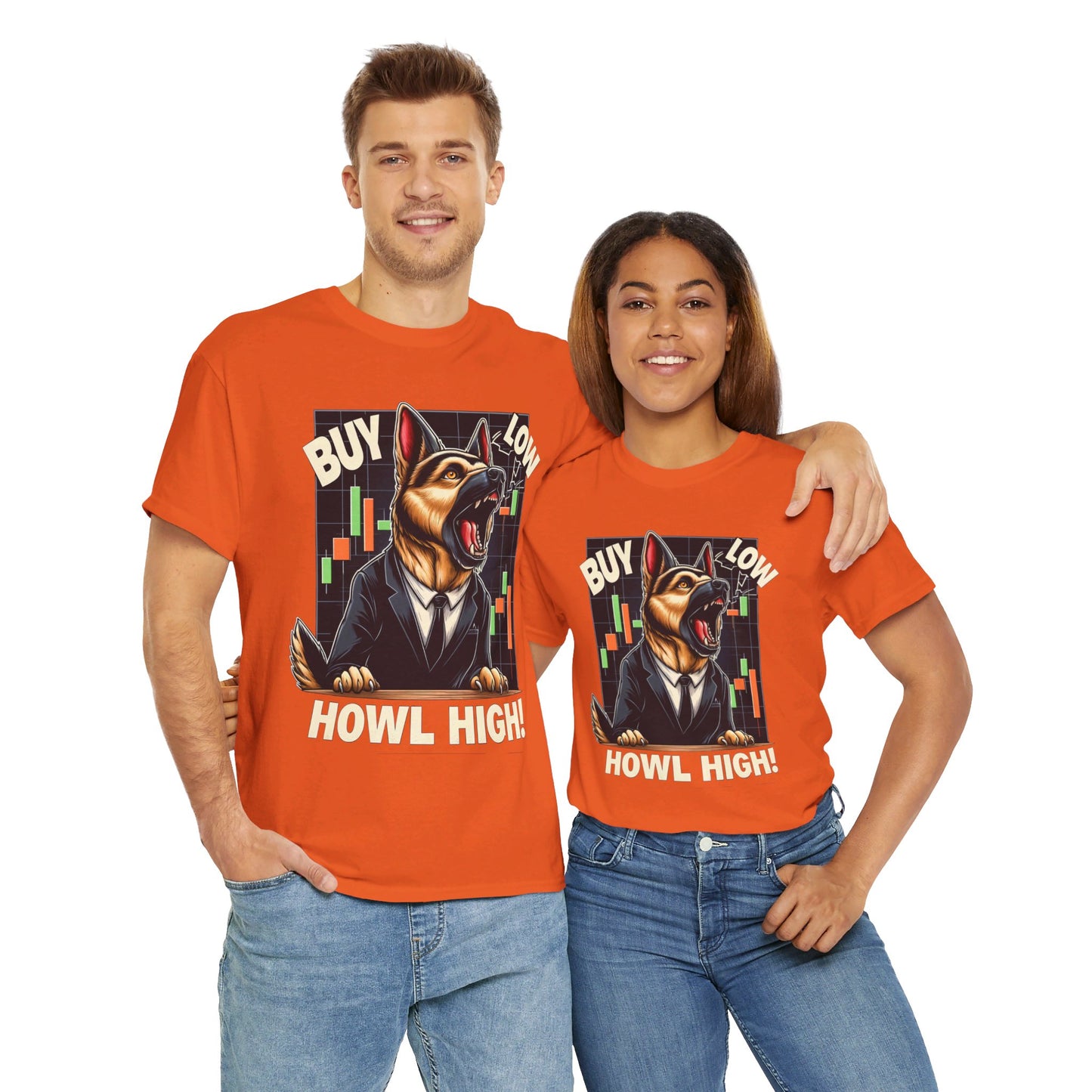 Buy Low.  Howl High! T-Shirt (13 colors) (German Shepherd)