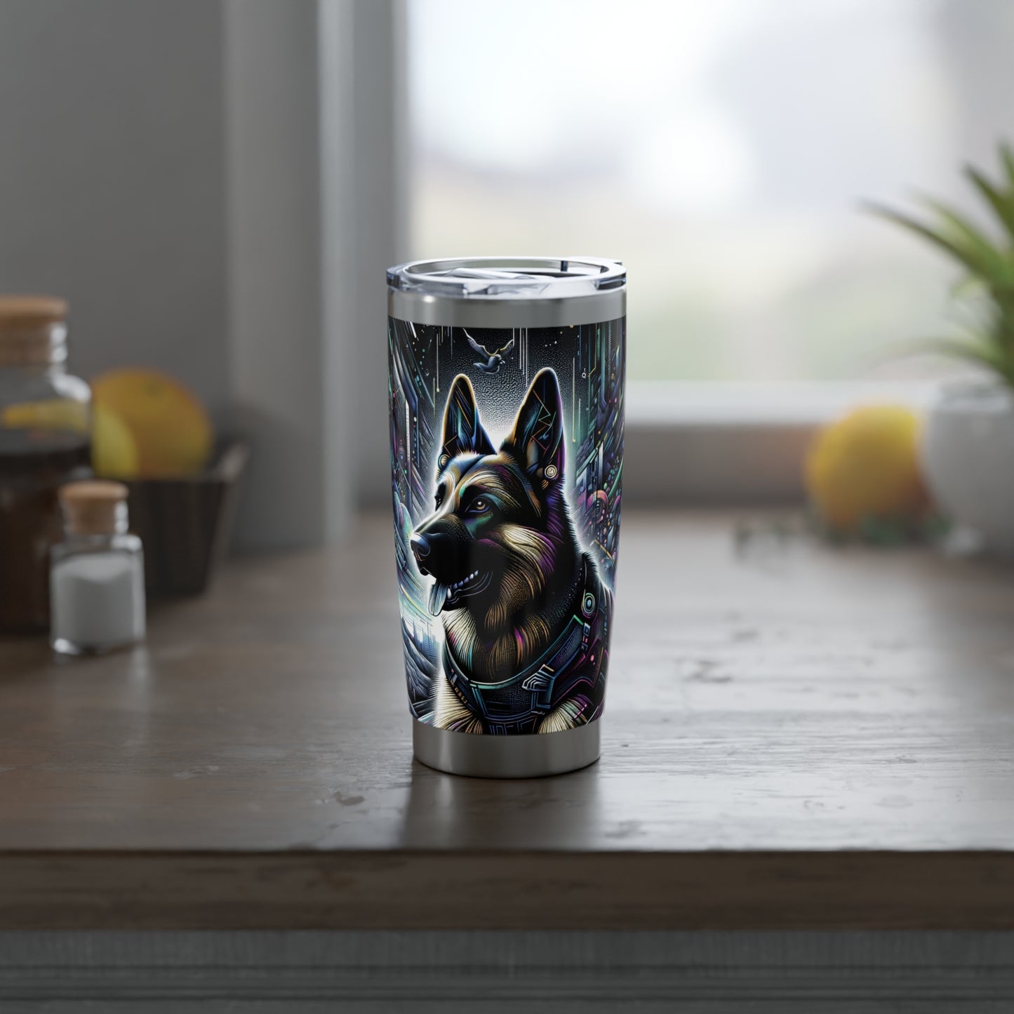 Futurism and gothic German Shepherd 20oz Tumbler