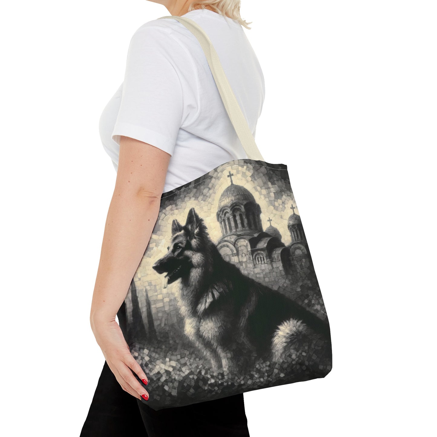 Neo-impressionism German Shepherd Tote Bag