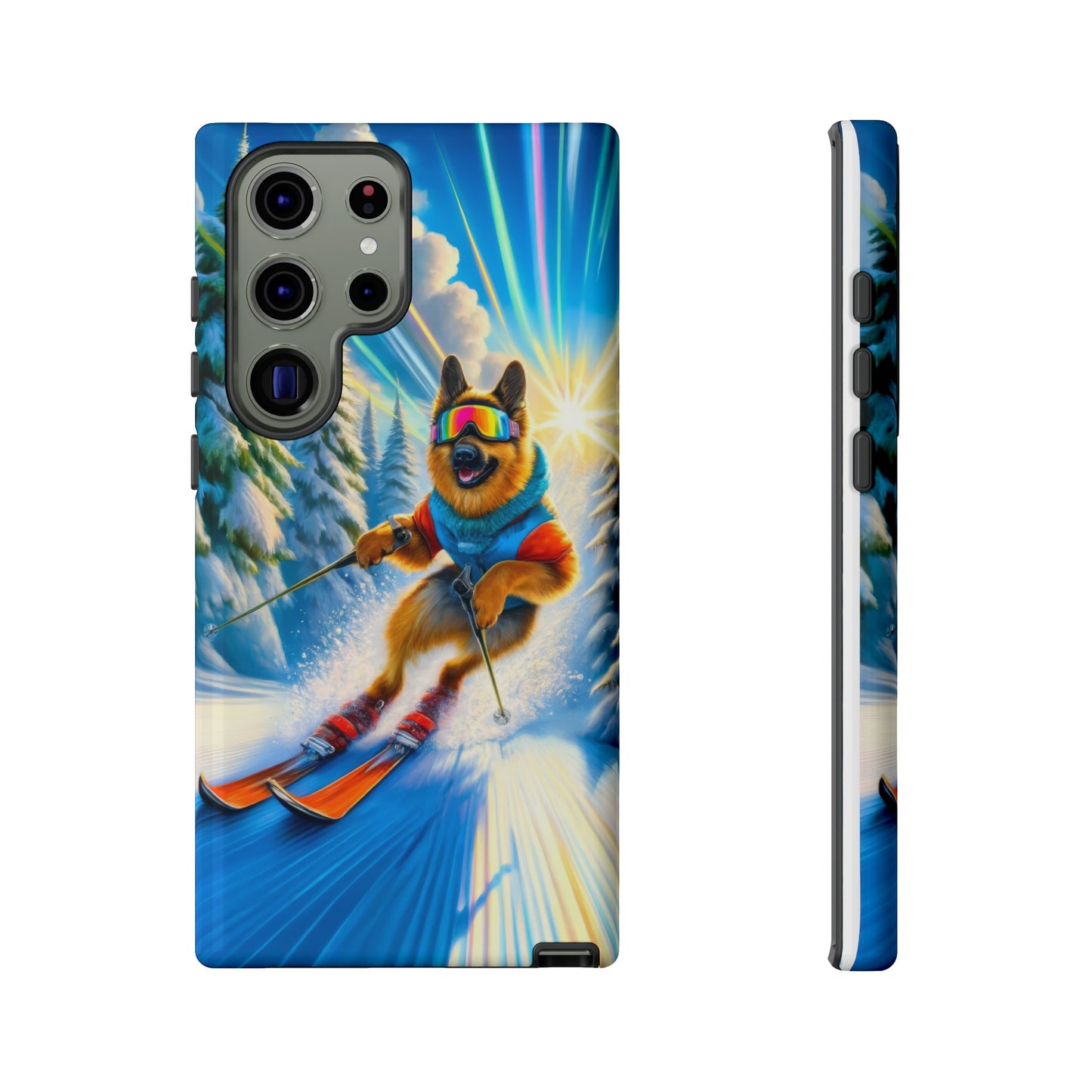 German Shepherd Skiing Phone Case