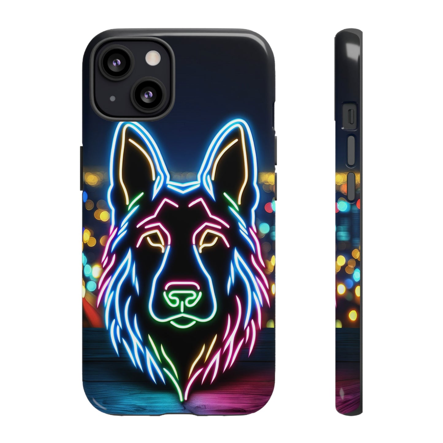 German Shepherd Neon Light Phone Case