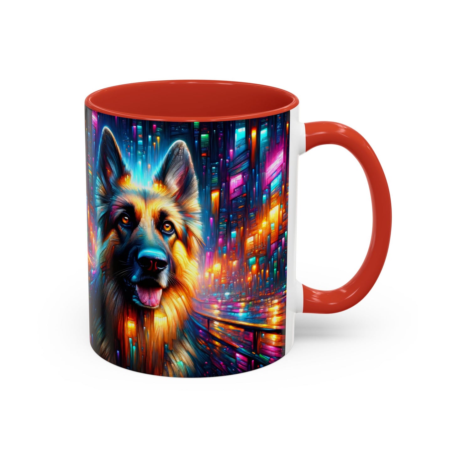 Neon light German Shepherd Coffee Mug