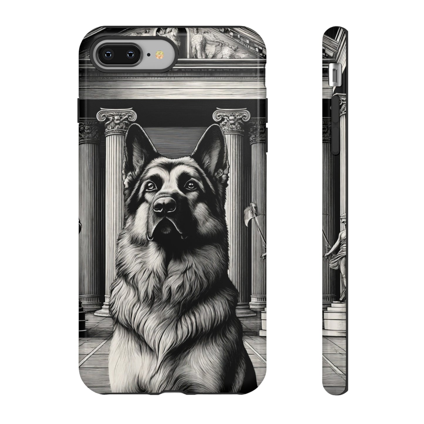 Etching and greco-roman German Shepherd Phone Case