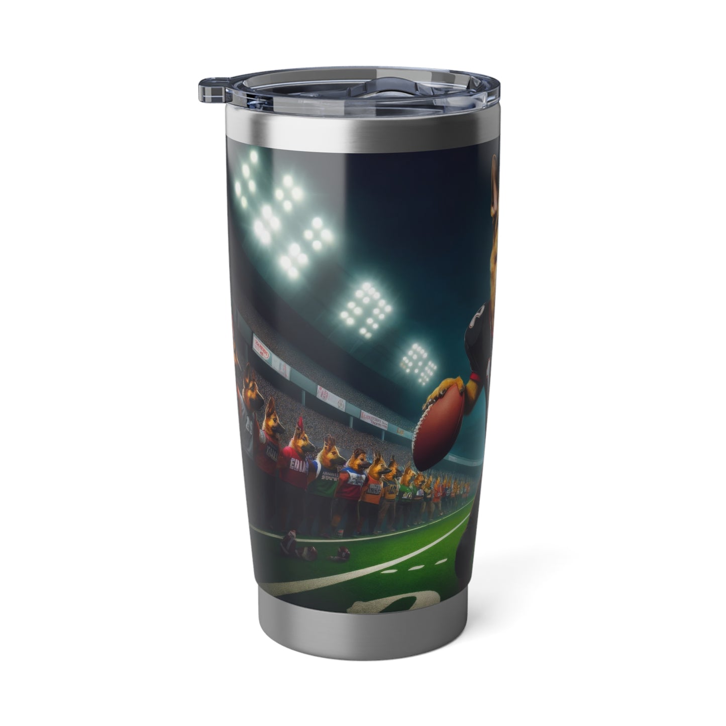 German Shepherd Playing Football 20oz Tumbler