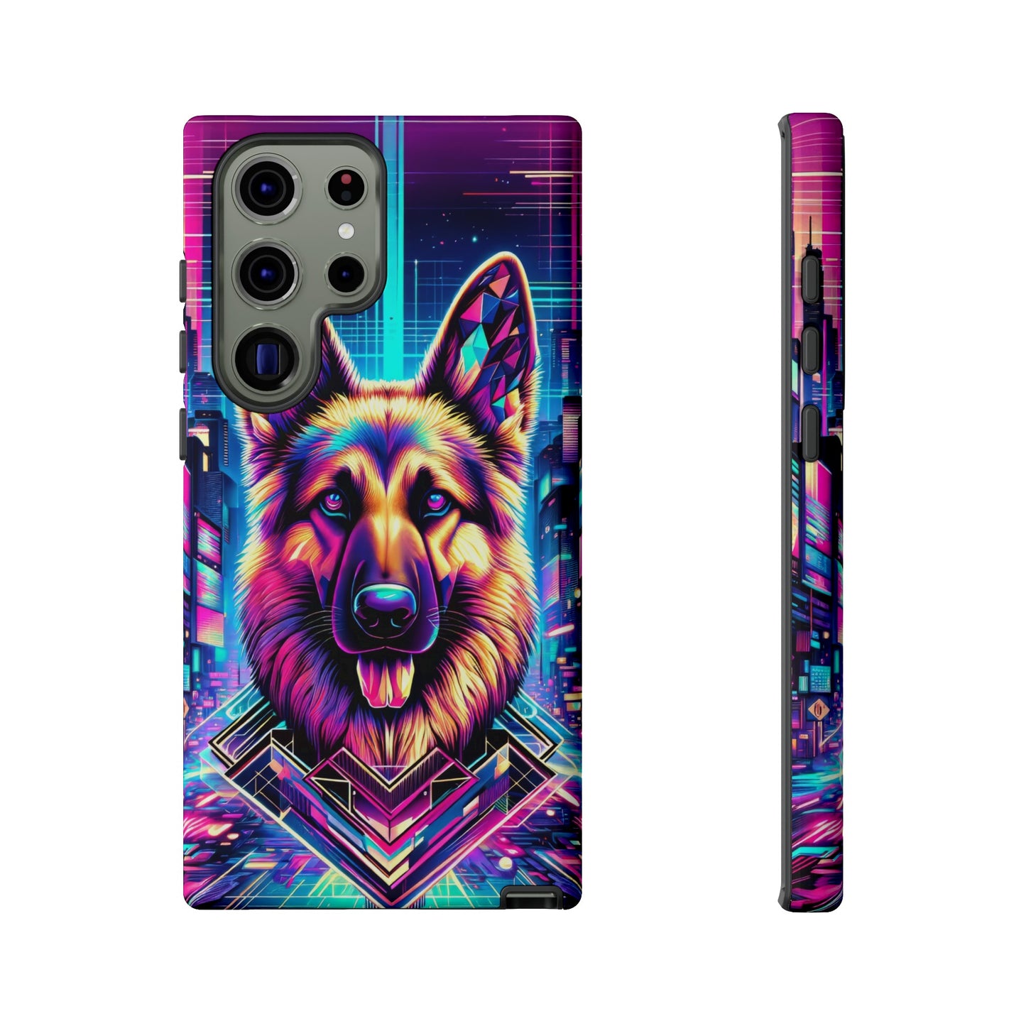 Glitch art German Shepherd Phone Case