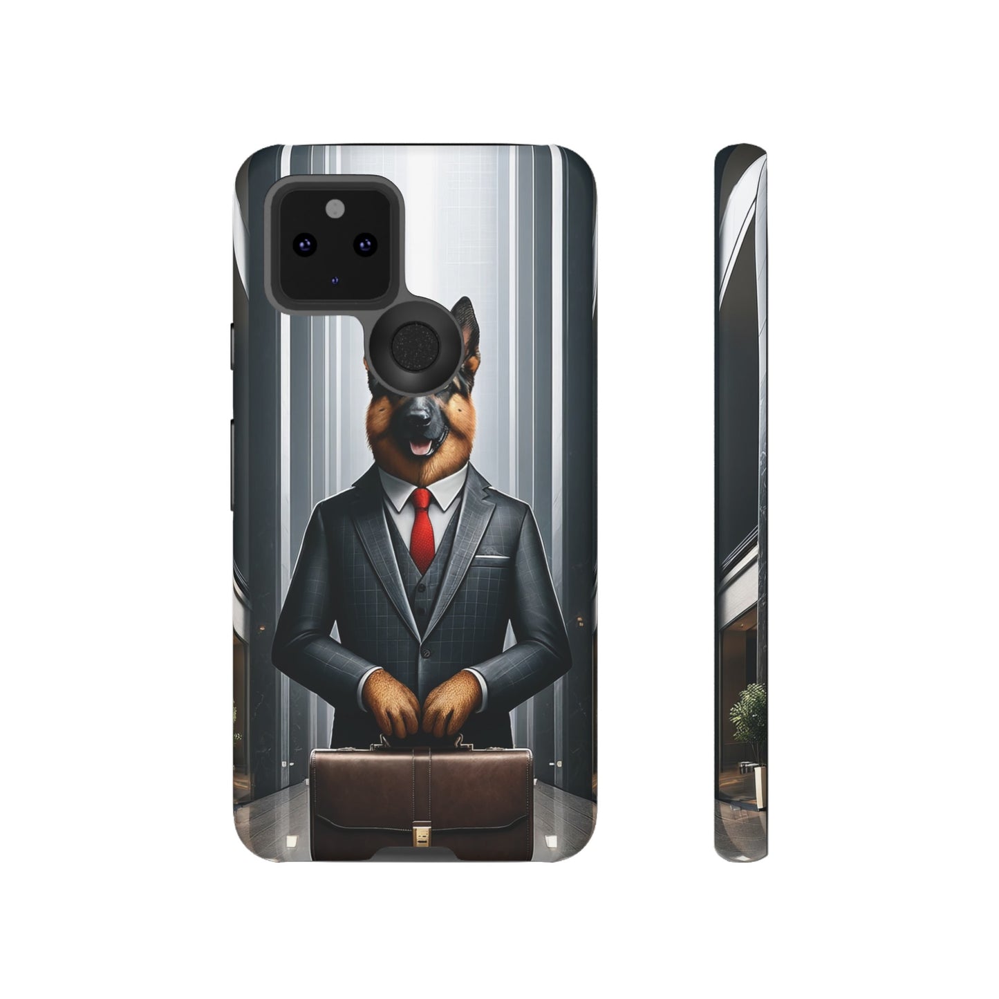 German Shepherd Wearing a Business Suit Phone Case