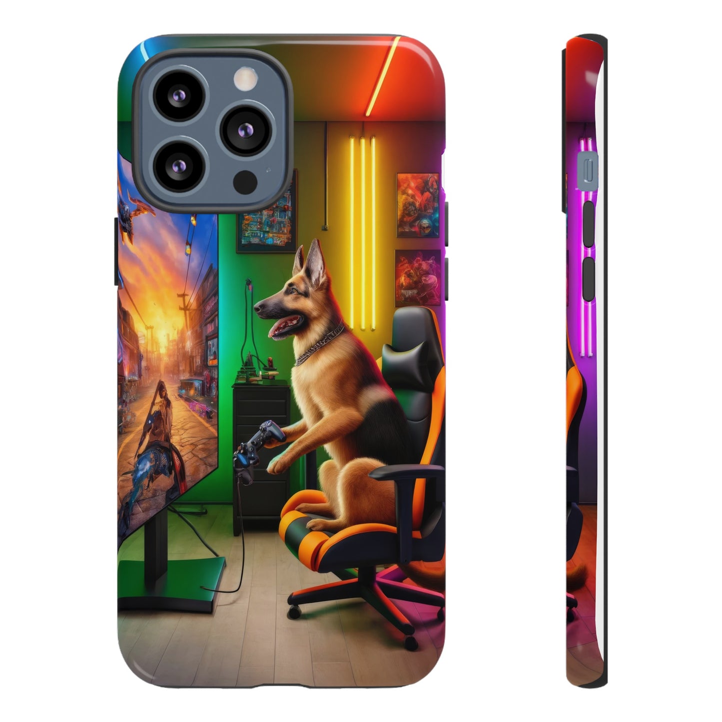 German Shepherd Playing Video Games Phone Case