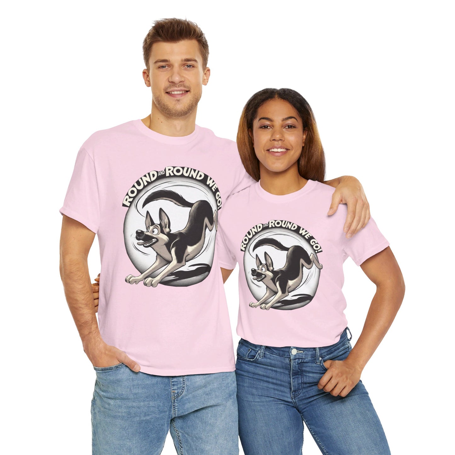 Round and Round We go! T-Shirt (13 colors) (German Shepherd)