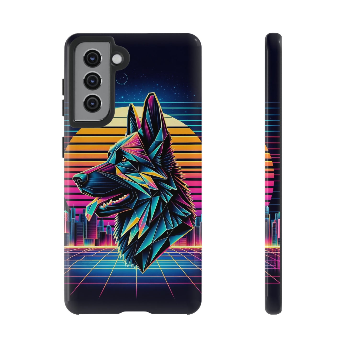 Origami and polyart German Shepherd Phone Case