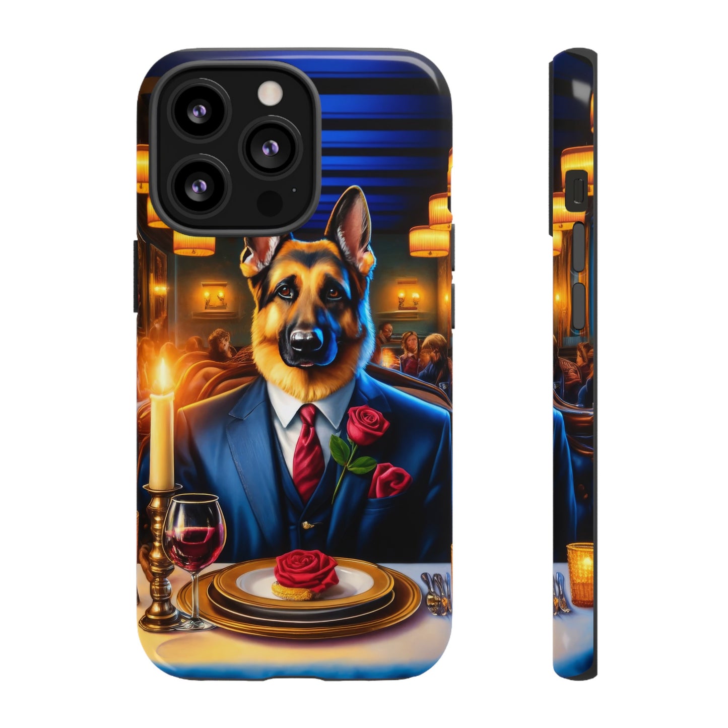 German Shepherd Going on a Date at a Restaurant Phone Case