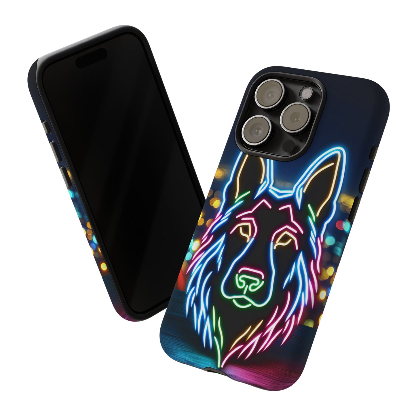 German Shepherd Neon Light Phone Case