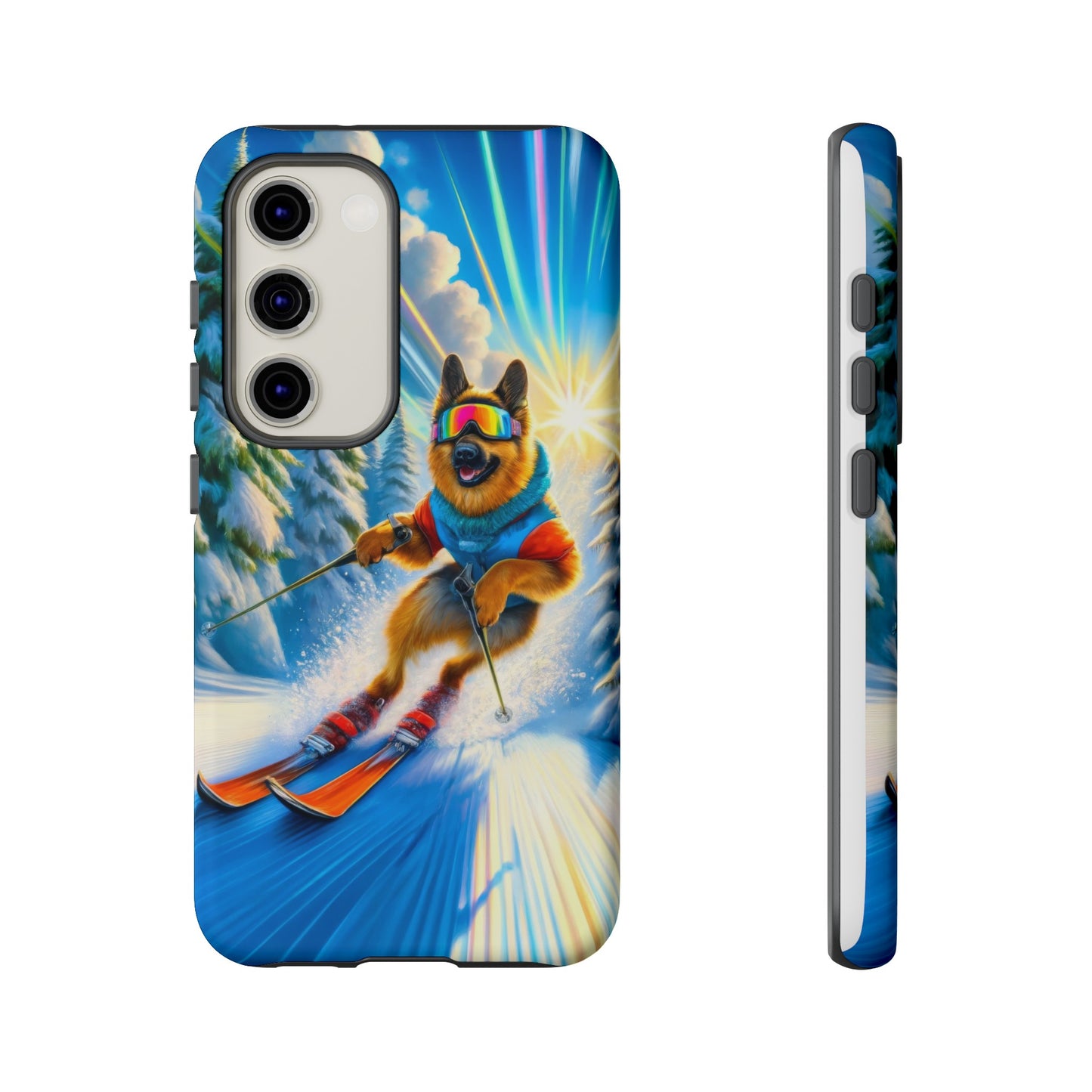 German Shepherd Skiing Phone Case