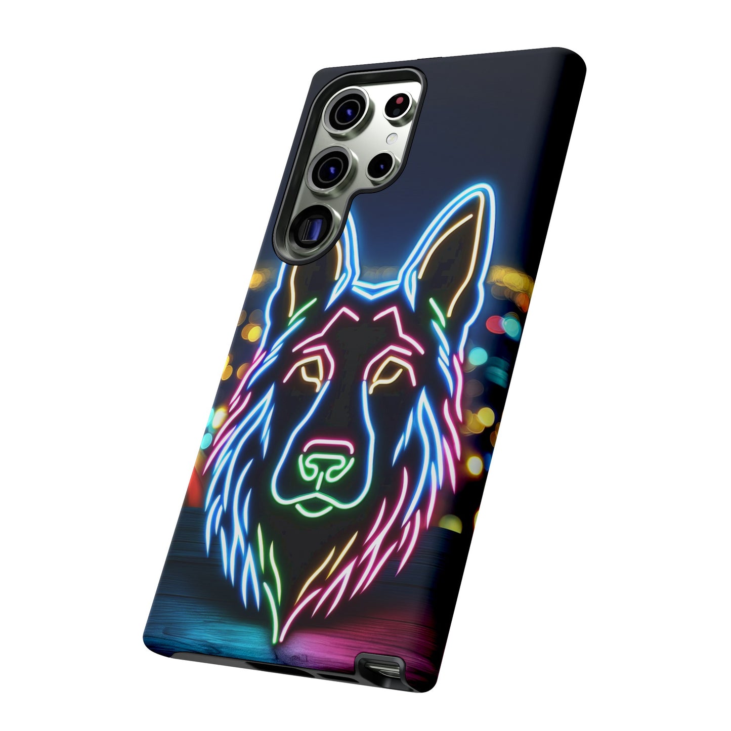 German Shepherd Neon Light Phone Case