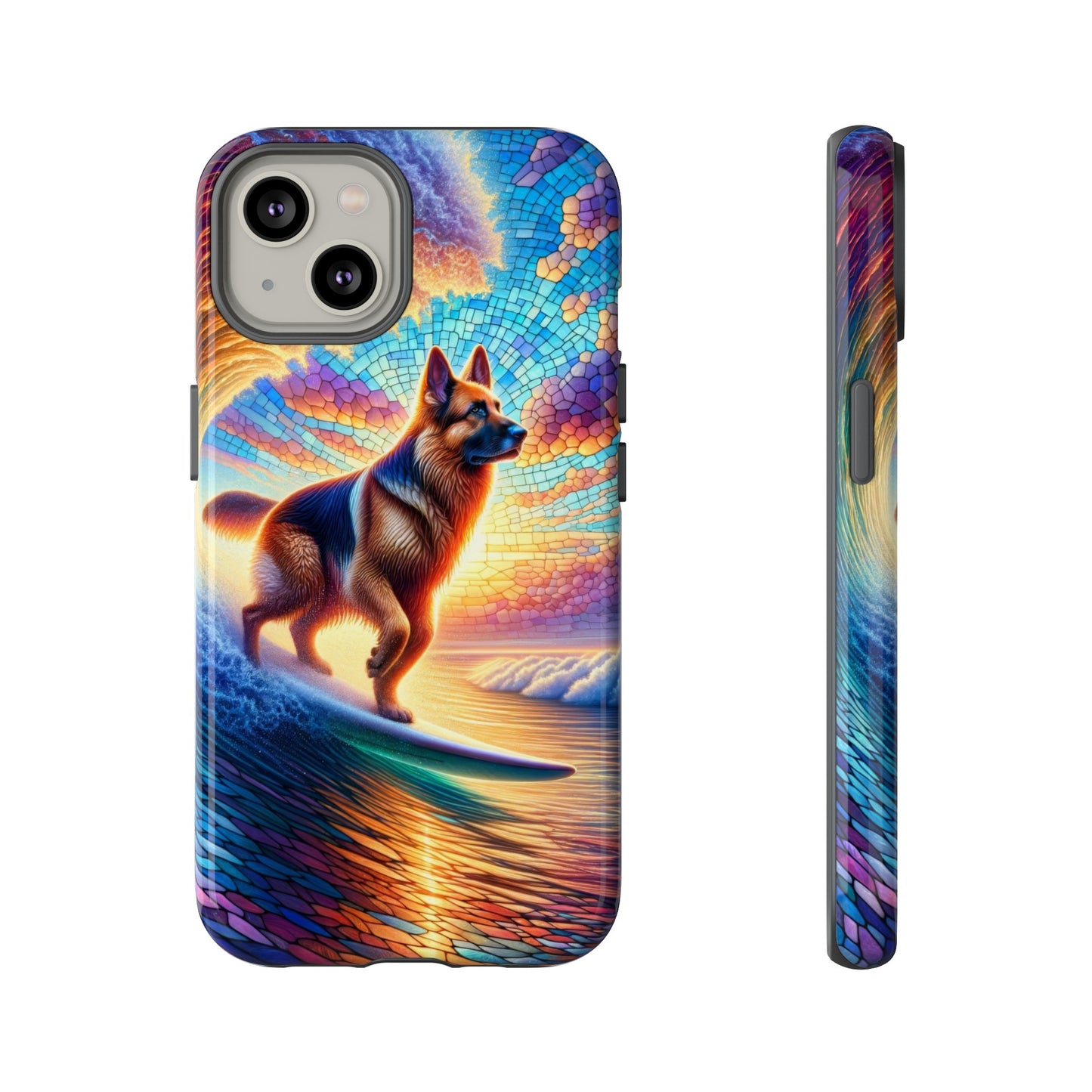 German Shepherd Surfing Phone Case