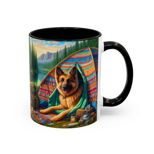 German Shepherd Camping Coffee Mug