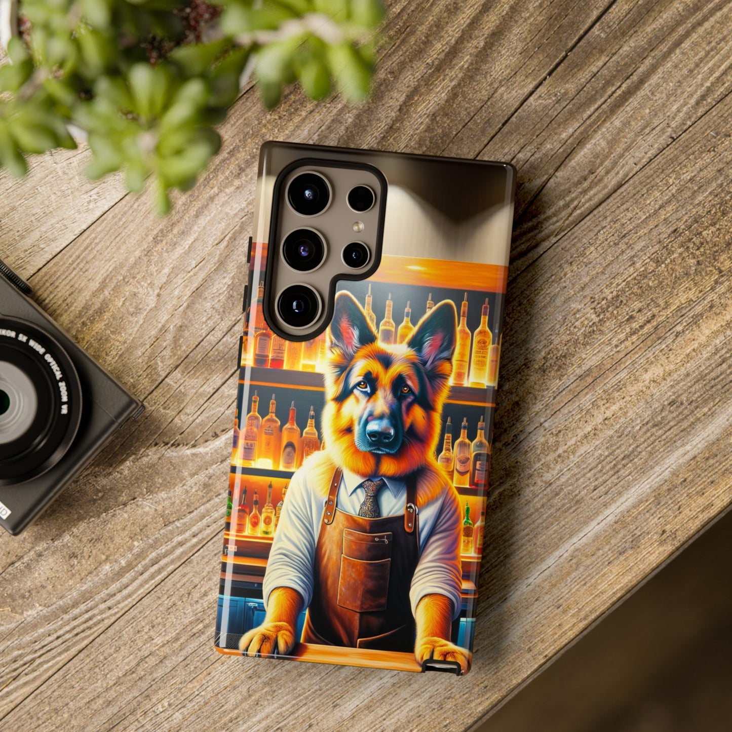 German Shepherd Tending a Bar Phone Case