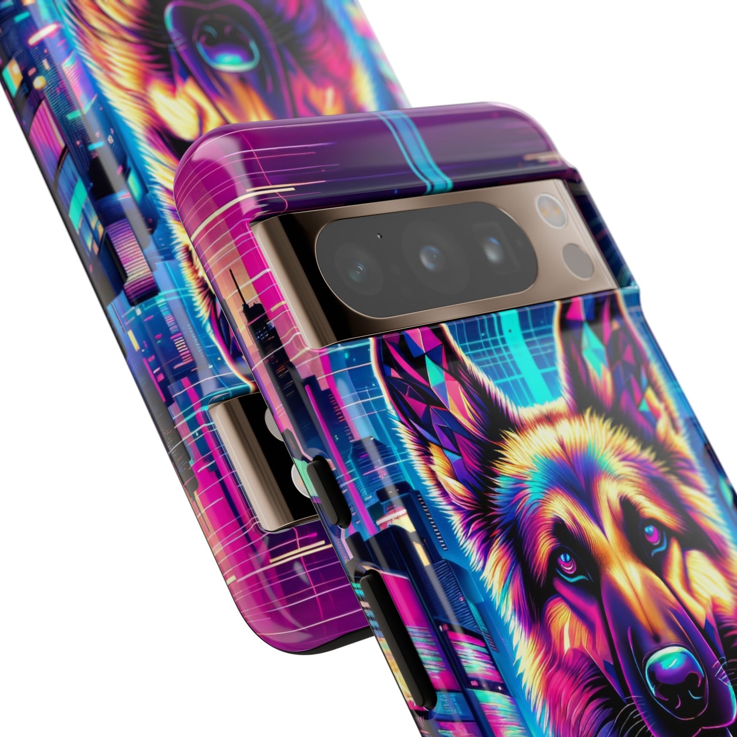 Glitch art German Shepherd Phone Case