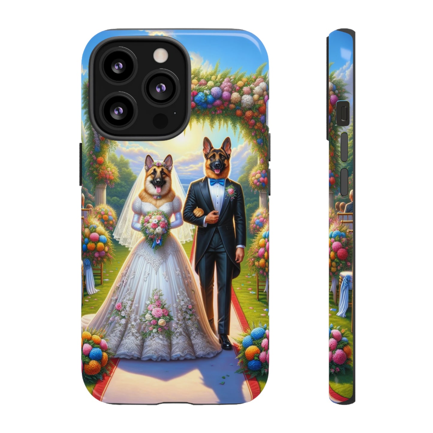 German Shepherds getting Married  Phone Case