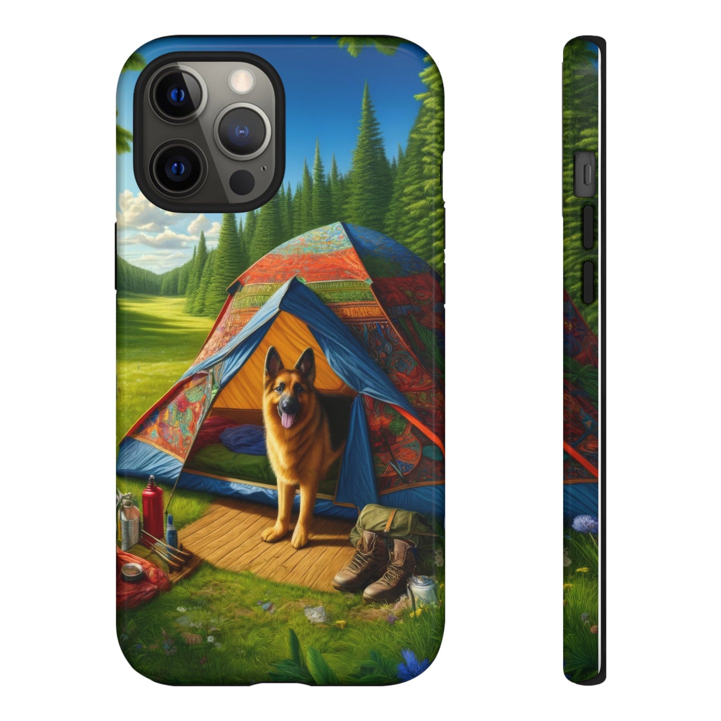 German Shepherd Camping  Phone Case