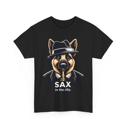 Sax in the City T-Shirt (13 colors) (German Shepherd)