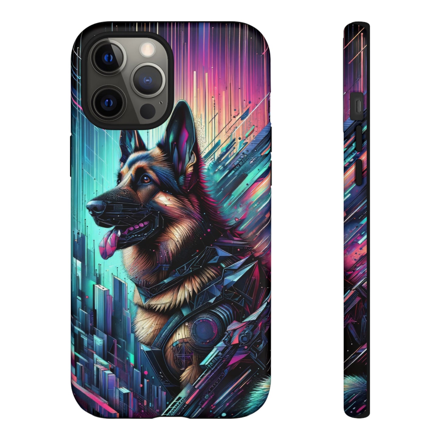 Futurism and gothic German Shepherd Phone Case