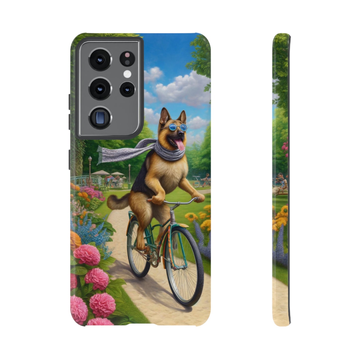 German Shepherd Riding a Bicycle Phone Case