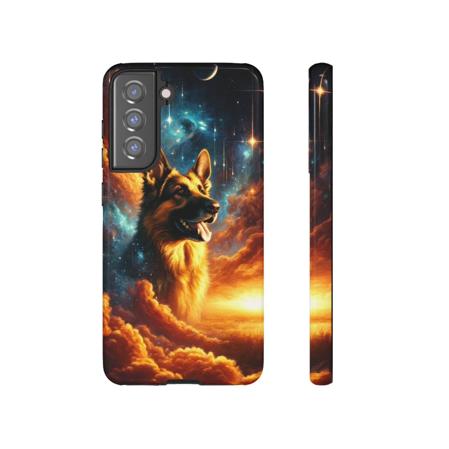 Sci-fi and stars-themed German Shepherd Phone Case