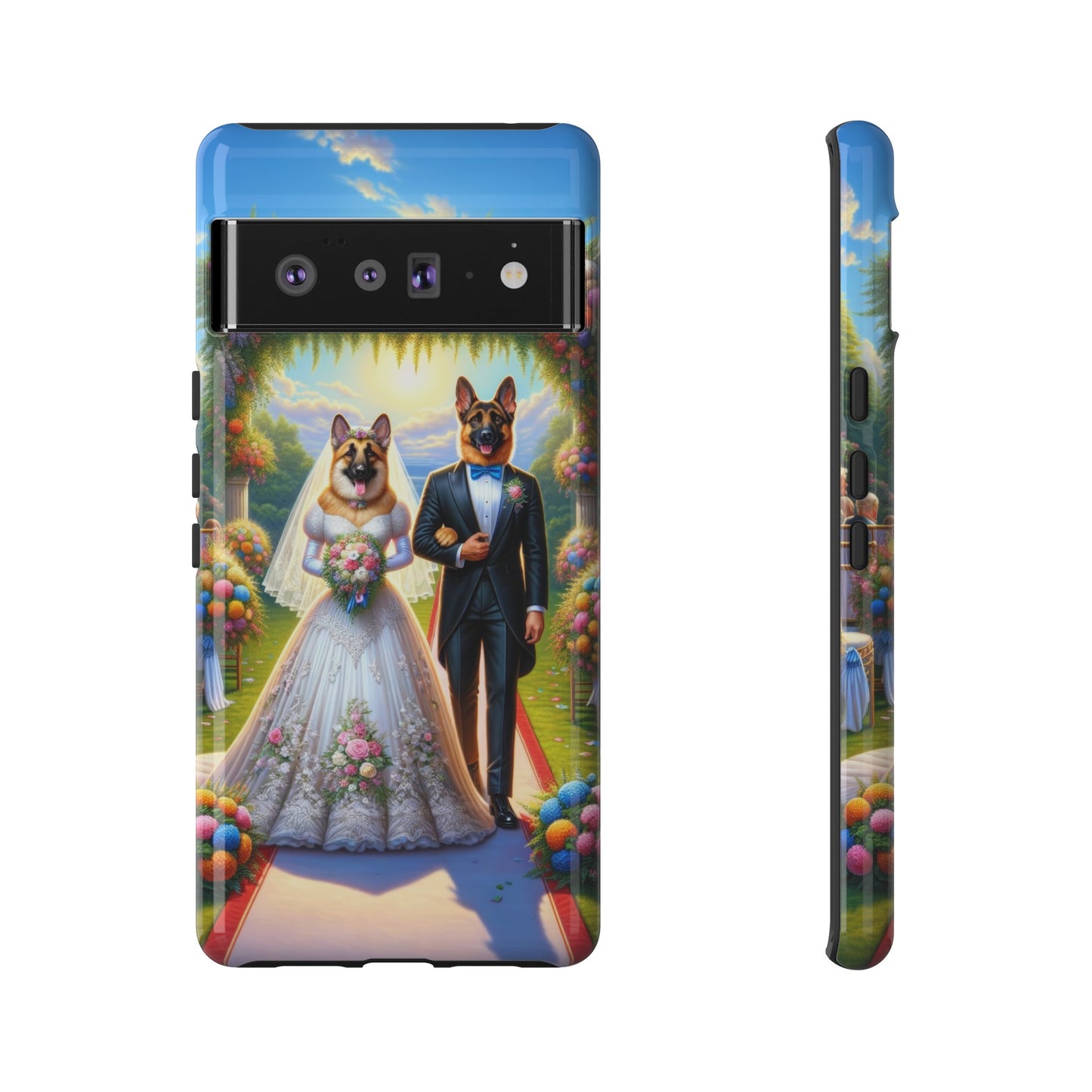 German Shepherds getting Married  Phone Case