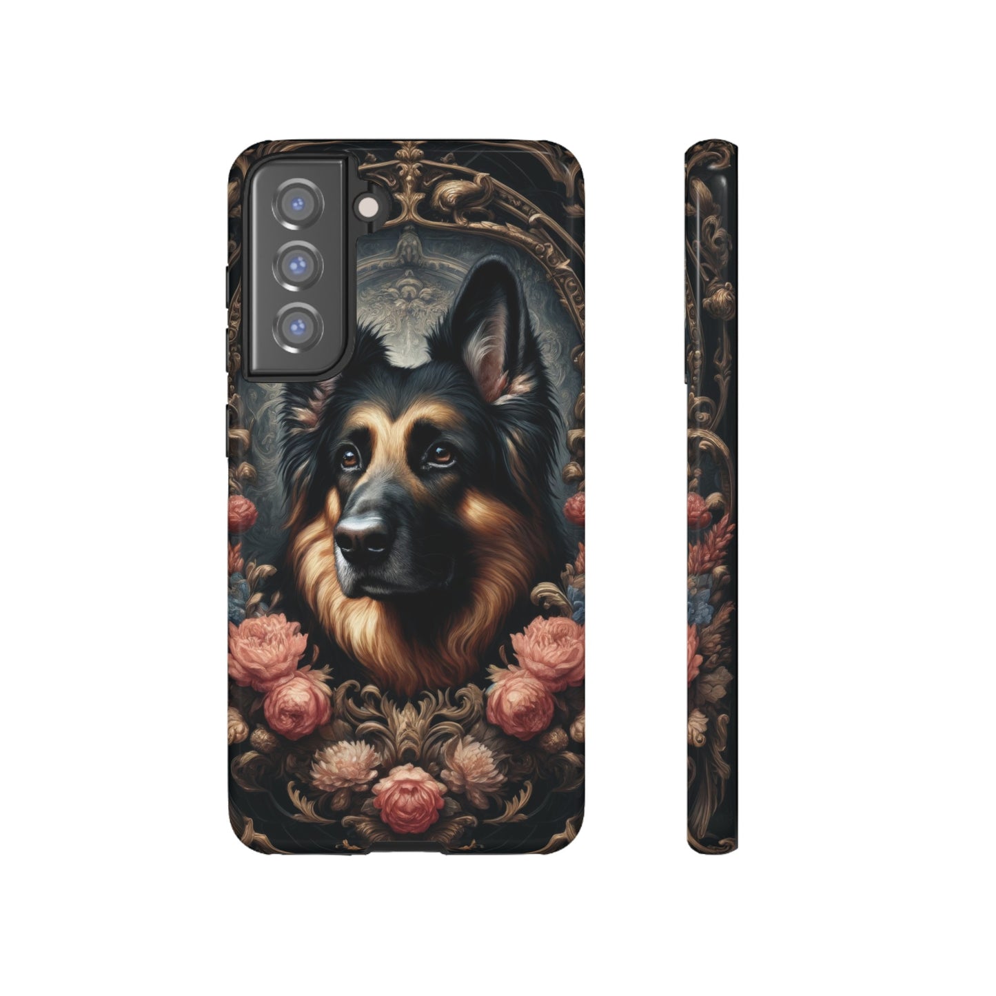 Gothic, high angle German Shepherd Phone Case