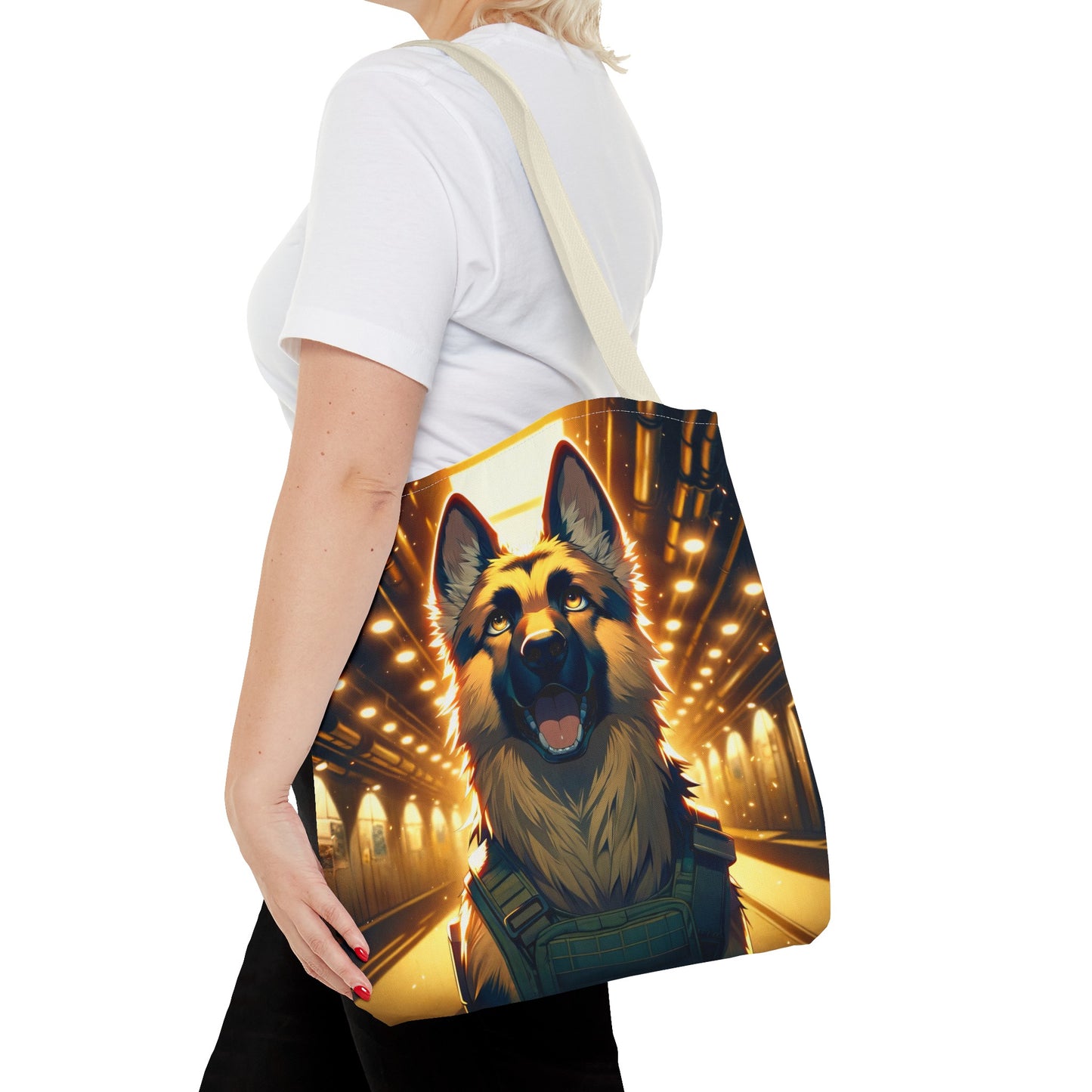 Anime German Shepherd Tote Bag