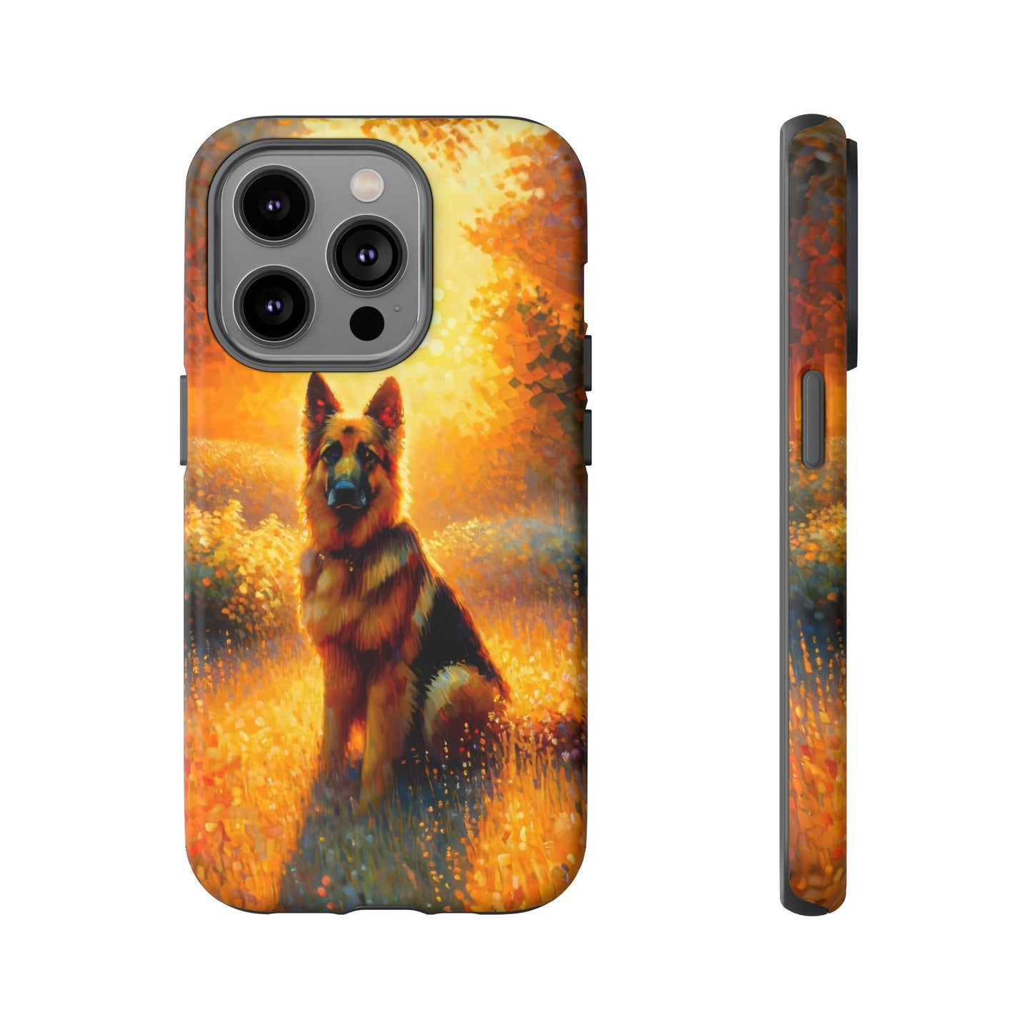 Golden hour and neo-impressionism German Shepherd Phone Case